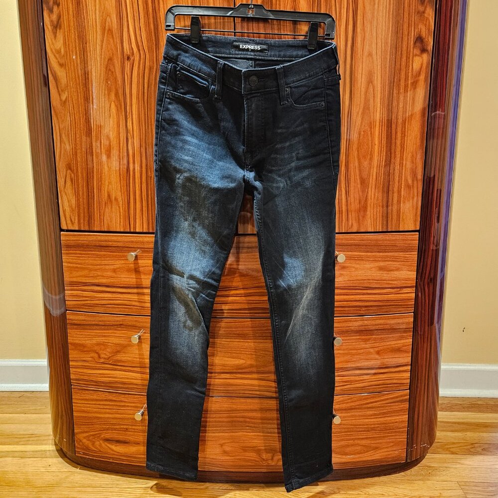 Express Jeans Men's 29x30 Skinny Hyper Stretch Blue Dark Wash